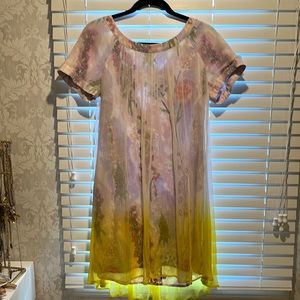 Anthropologie one of a kind floral ombré dress size 6. Worn twice bought new.
